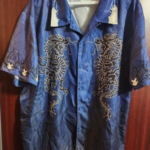 Vintage No Surrender Dragon Button-Up Shirt – Y2K Streetwear super soft!